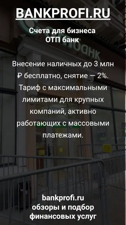 Внесение наличных до 3 млн ₽ бесплатно, снятие — 2%. Тариф с максимальными лимитами для крупных компаний, активно работающих с массовыми платежами.