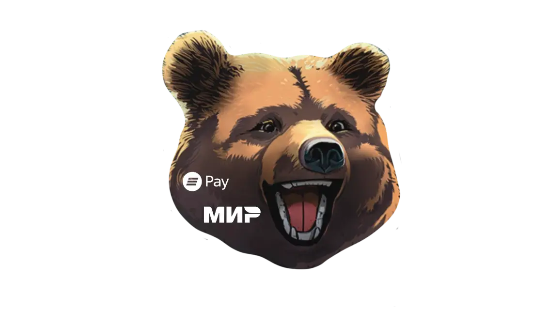 Дизайн стикера ВТБ с медведем