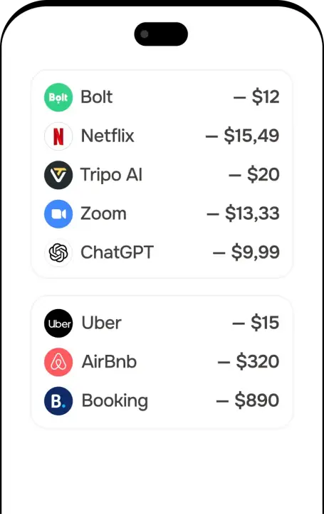 История платежей по карте