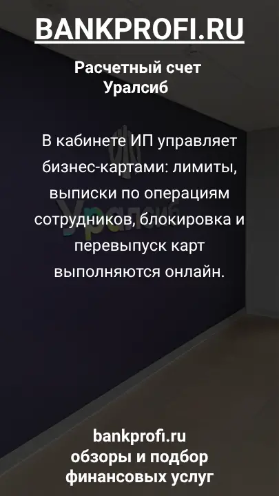 В кабинете ИП управляет бизнес-картами: лимиты, выписки по операциям сотрудников, блокировка и перевыпуск карт выполняются онлайн.