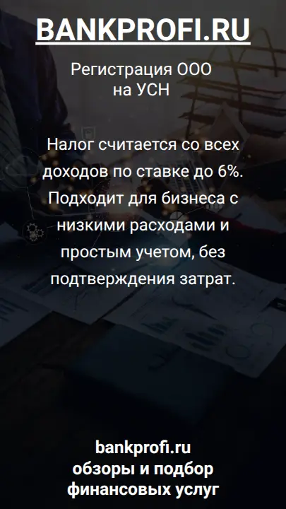 Налог считается со всех доходов по ставке до 6%. Подходит для бизнеса с низкими расходами и простым учетом, без подтверждения затрат.