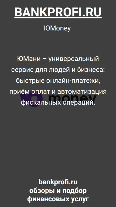 ЮМани – универсальный сервис для людей и бизнеса: быстрые онлайн-платежи, приём оплат и автоматизация фискальных операций.