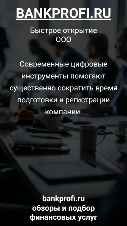 Современные цифровые инструменты помогают существенно сократить время подготовки и регистрации компании.