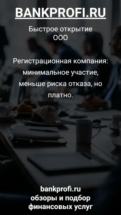Регистрационная компания: минимальное участие, меньше риска отказа, но платно.