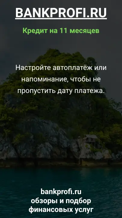 Настройте автоплатёж или напоминание, чтобы не пропустить дату платежа.