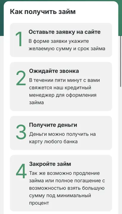 Как оформить займ на сайте
