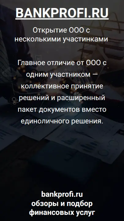 Главное отличие от ООО с одним участником — коллективное принятие решений и расширенный пакет документов вместо единоличного решения.
