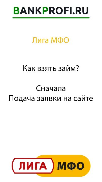 Как взять займ?  Сначала Подача заявки на сайте