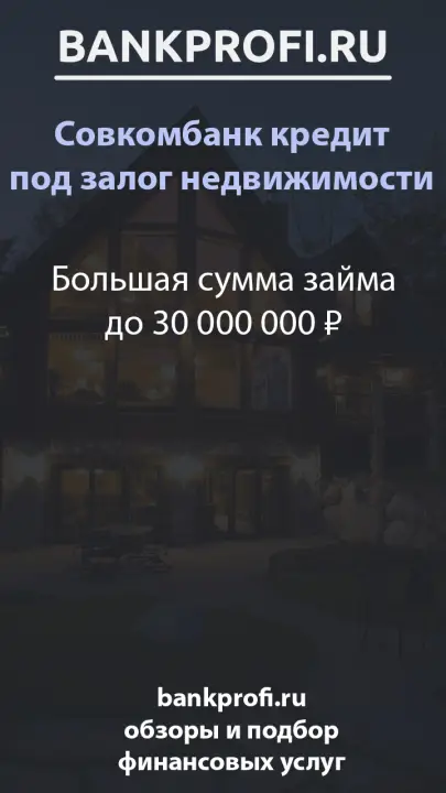 Большая сумма займа до 30 000 000 ₽