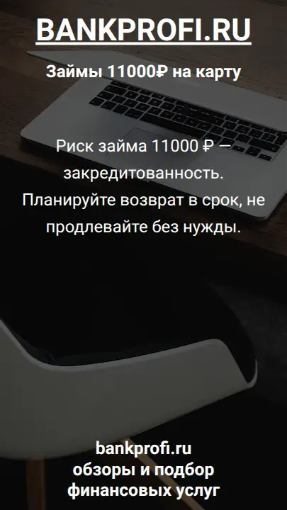 Риск займа 11000 ₽ — закредитованность. Планируйте возврат в срок, не продлевайте без нужды.