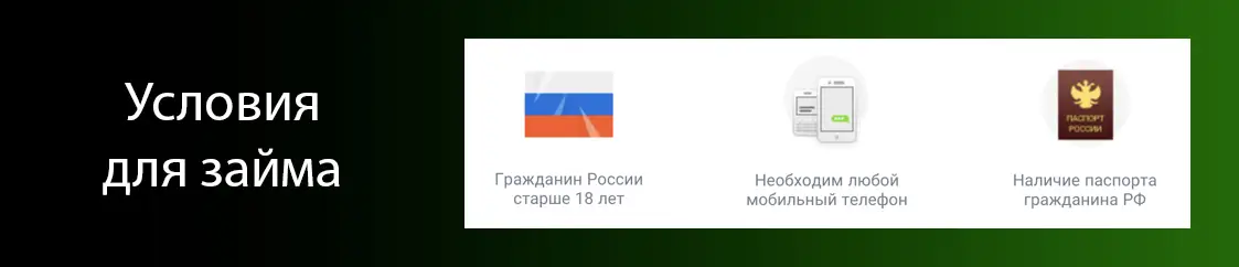 Основные условия займа в екапуста Основные условия займа в екапуста