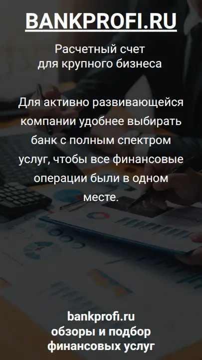 Для активно развивающейся компании удобнее выбирать банк с полным спектром услуг, чтобы все финансовые операции были в одном месте.