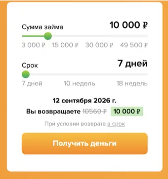 Заявка на займ