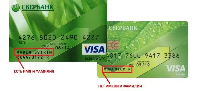 Именная и неименная карта, в чем отличие