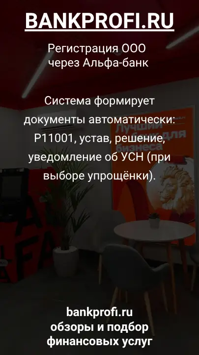 Система формирует документы автоматически: Р11001, устав, решение, уведомление об УСН (при выборе упрощёнки).