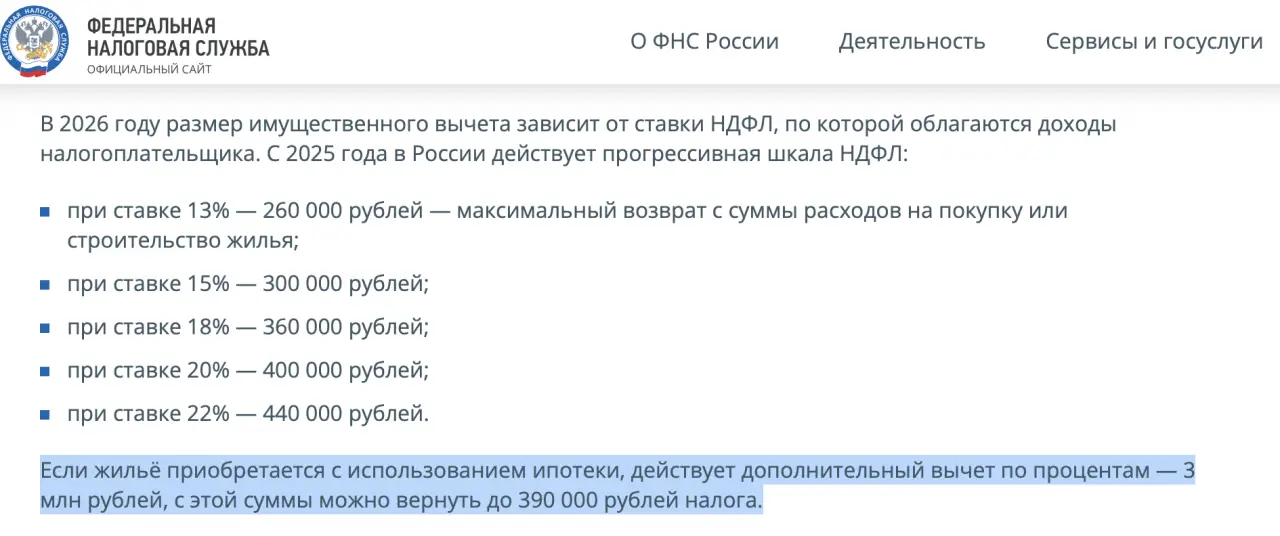 Скриншот с сайта ФНС РФ