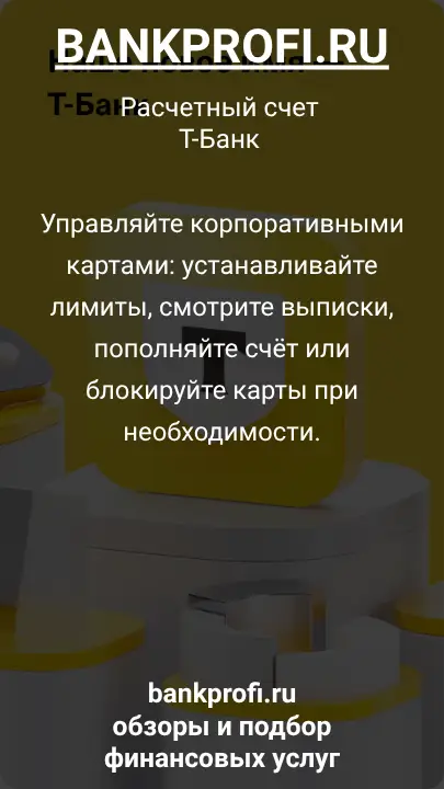 Управляйте корпоративными картами: устанавливайте лимиты, смотрите выписки, пополняйте счёт или блокируйте карты при необходимости.