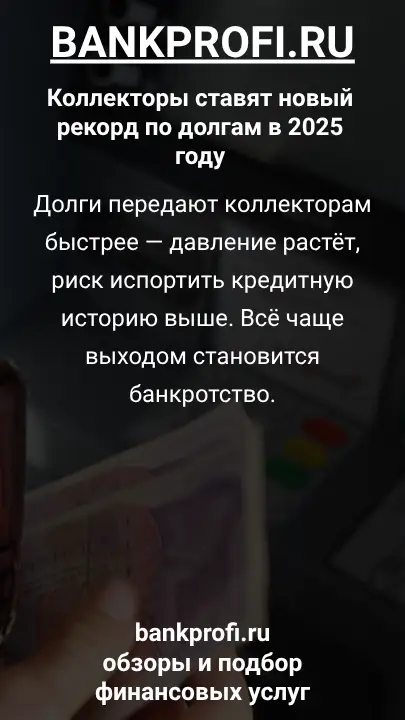 Долги передают коллекторам быстрее — давление растёт, риск испортить кредитную историю выше. Всё чаще выходом становится банкротство.