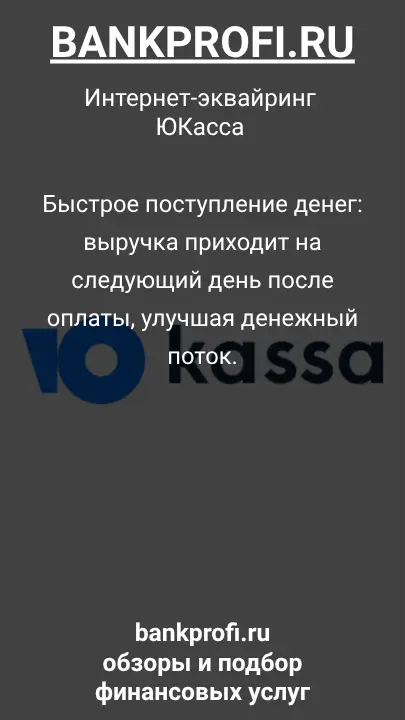 Быстрое поступление денег: выручка приходит на следующий день после оплаты, улучшая денежный поток.