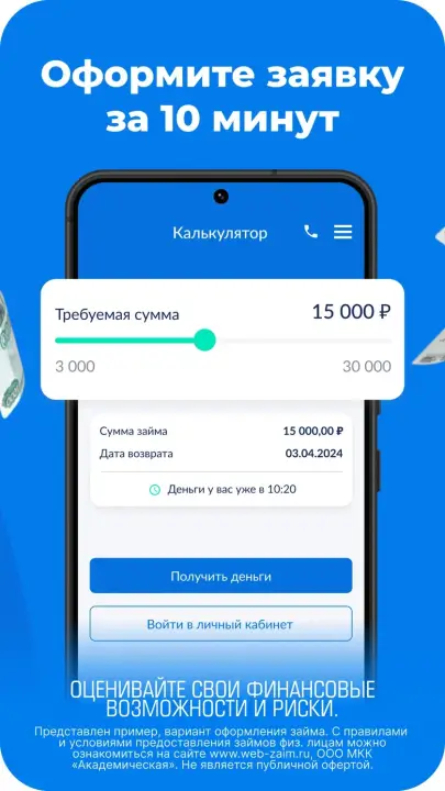 Займ в Вебзайм, как это