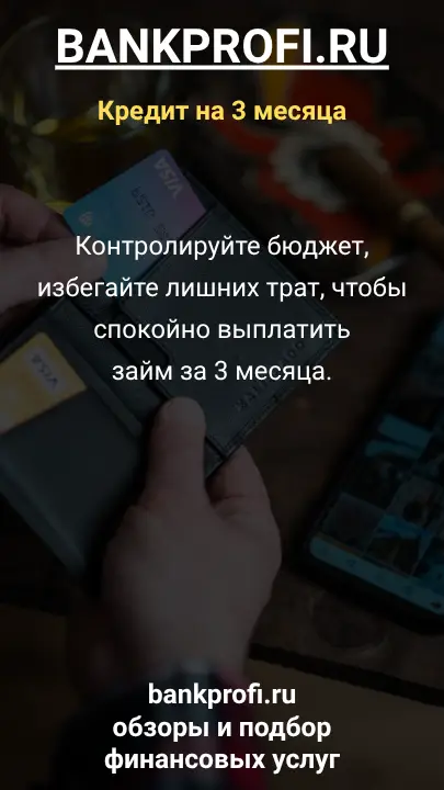 Контролируйте бюджет, избегайте лишних трат, чтобы спокойно выплатить займ за 3 месяца.