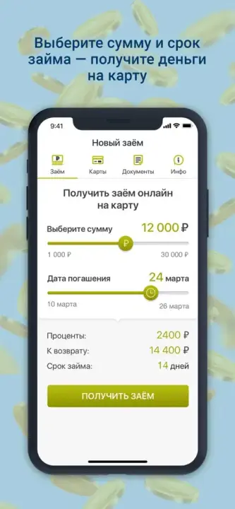 Приложение МКК Срочно деньги, скрин 2