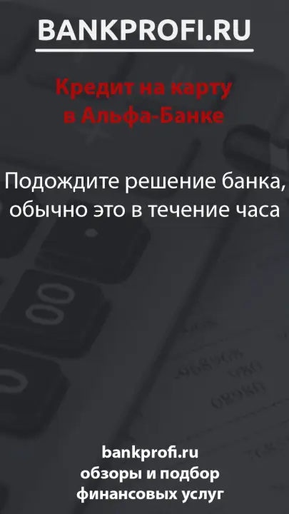 Подождите решение банка, обычно это в течение часа
