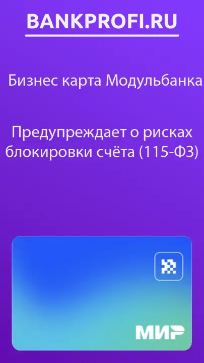 Предупреждает о рисках блокировки счёта (115-ФЗ) Предупреждает о рисках блокировки счёта (115-ФЗ)