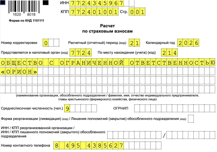 шаблон документа РСВ