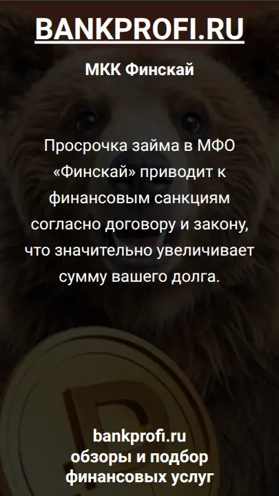 Просрочка займа в МФО «Финскай» приводит к финансовым санкциям согласно договору и закону, что значительно увеличивает сумму вашего долга.