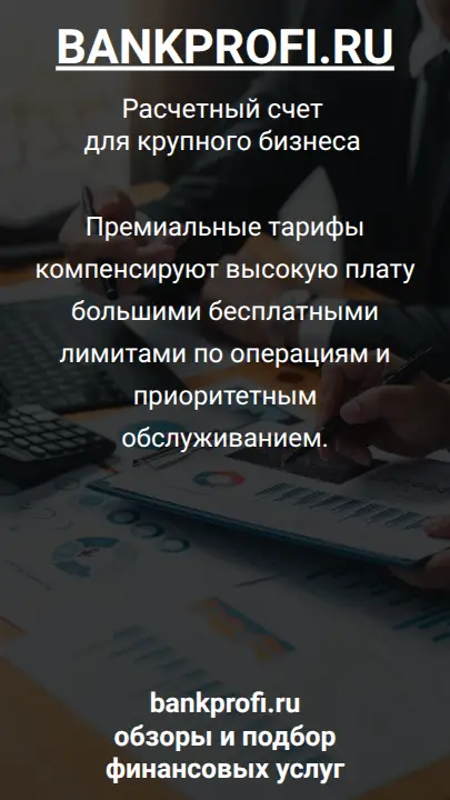 Премиальные тарифы компенсируют высокую плату большими бесплатными лимитами по операциям и приоритетным обслуживанием.