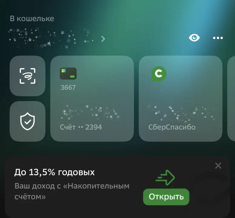Скрин из приложения Сбера