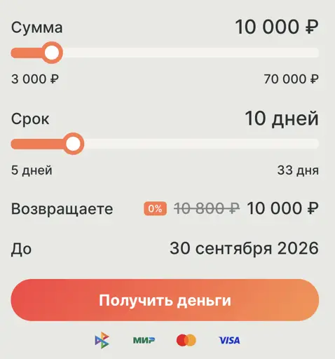 Как получить займ в МегаДеньги