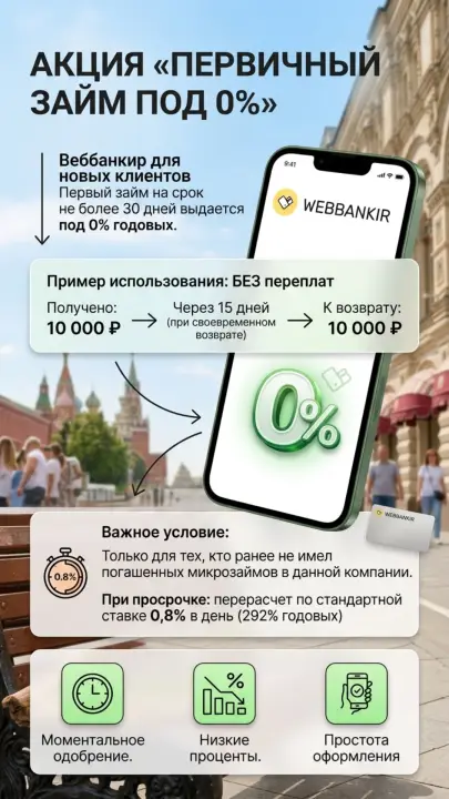 Первый займ под 0 процентов