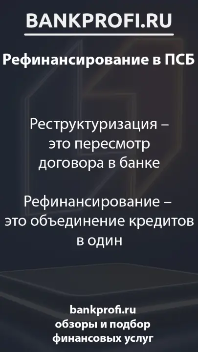 Реструктуризация – это пересмотр договора в банке Рефинансирование – это объединение кредитов в один Реструктуризация – это пересмотр договора в банке Рефинансирование – это объединение кредитов в один