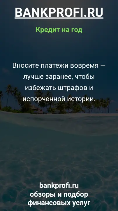 Вносите платежи вовремя — лучше заранее, чтобы избежать штрафов и испорченной истории.